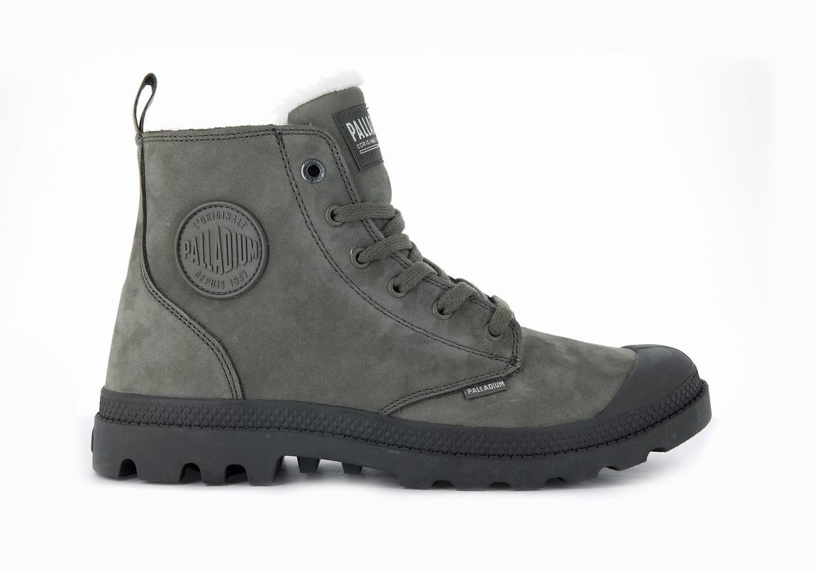 Palladium Pampa Hi Zip Wl Mens Boots Dark Grey Australia [IENMRU-190]